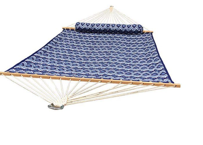 Blue printed polyester fabric Free Standing Hammock
