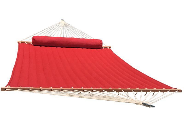 13 Foot Quilted Fabric Hammock , Island Red Mildew Resistant Hammock For 2