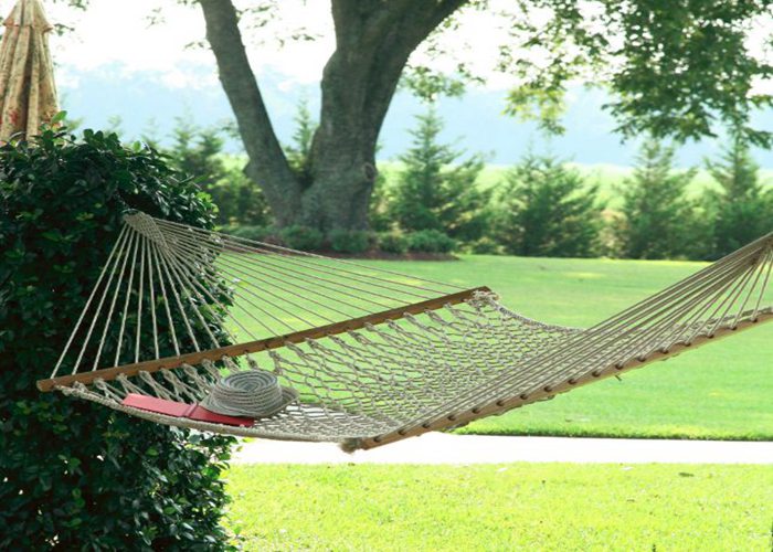 Double Size Two Person Cotton Rope Hammock Spreader Bar 55