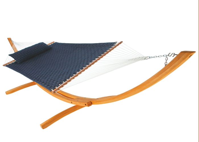 13 Ft Large 2 Person Double Hammock With Pillow Portable Outdoor Navy Blue