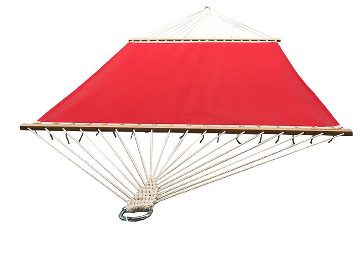 2 Person Durable Outdoor Poolside Hammocks , Bright Red Double Hammock Free Standing