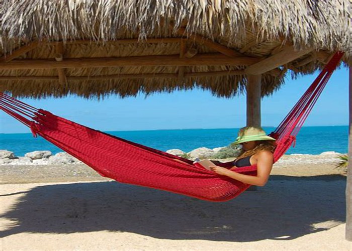 Beautiful Double Person Large Mayan Hammock Hand Woven For Outdoor Beach Red